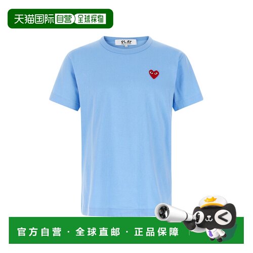 香港直邮comme des garcons play 女士 徽标拼缀T恤 AXT272