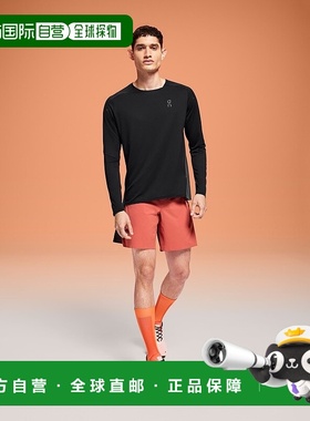 自营欧洲直邮On昂跑Performance男士黑色/曜石黑再生聚酯长袖T恤