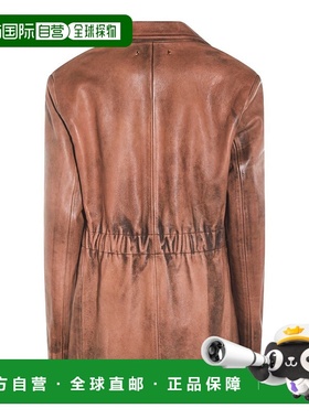 1h可退 香港直邮GOLDEN GOOSE 女士 Lapels 棕色单排扣经典款皮革