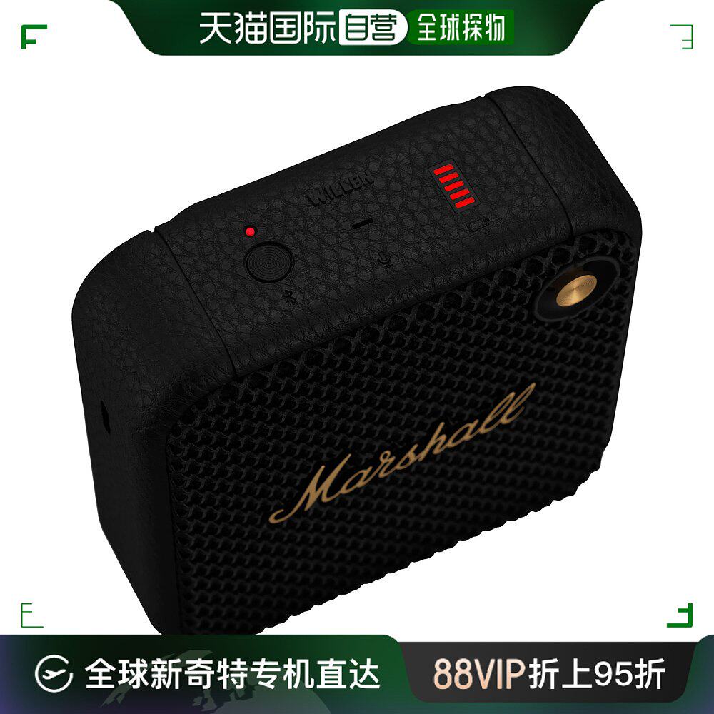 欧洲直邮marshall马歇尔willen蓝牙音箱黑金防水户外便携重低音