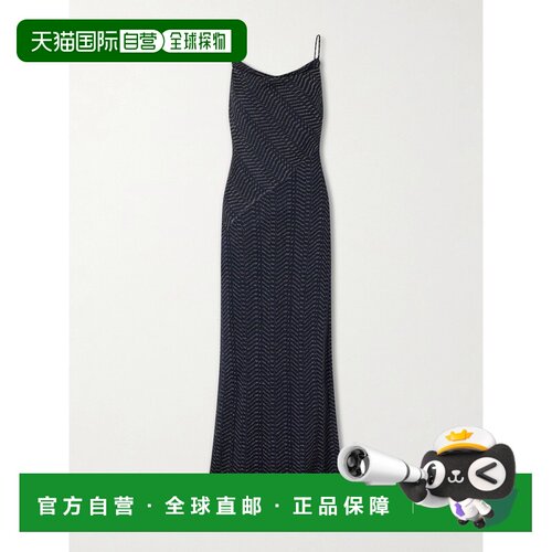 香港直邮MISSONI 米索尼 女士 条纹金属感钩花长款连衣裙 DS26WG1