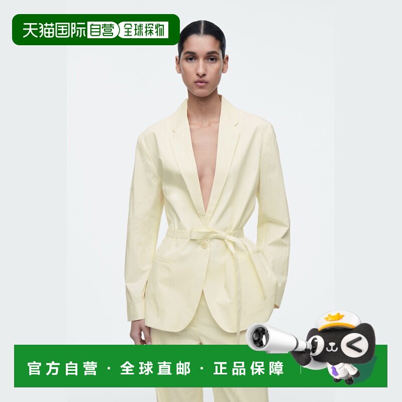 自营欧洲直邮COS 女士纯棉系带收腰西装外套通勤女装上衣图片