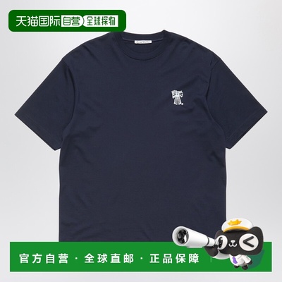 1h可退 香港直邮Acne Studios 艾克妮 男士 徽标海军蓝T恤 CL0458