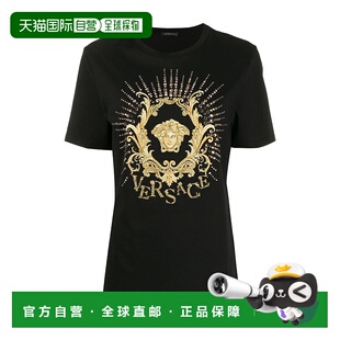 香港直邮Versace A85755A228806A1008 Medusa刺绣T恤
