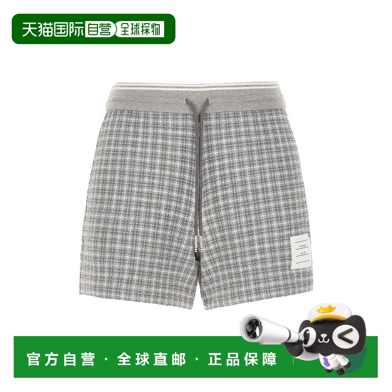 欧洲直邮THOM BROWNE 女士短裤FJQ107AJ0113035爆款格纹松紧抽绳