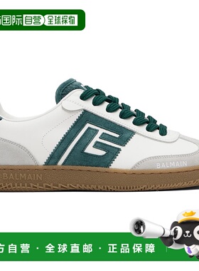 香港直邮Balmain 巴尔曼 男士 灰白色 Swan Suede & Smooth Leath