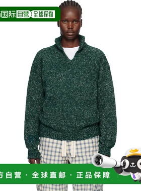 1h可退 香港直邮Erl 女士 绿色 Slit Neck Alpaca Polo 衫 ERL11N