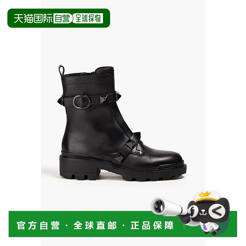 香港直邮valentino 华伦天奴 女士 罗马铆钉皮质短靴 W2S0CJ3FYP0