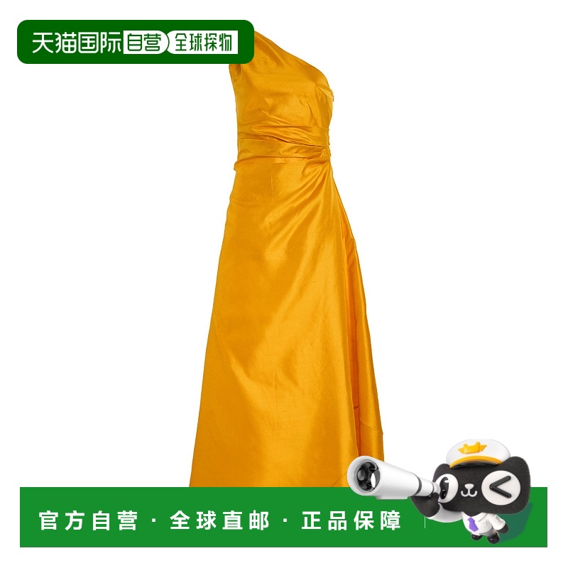 1小时内可退 香港直邮Staud 女士 Este 真丝连衣裙 yellow黄色 舒