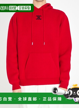 1h可退 香港直邮Celine 思琳 男士 標誌刺繡抽繩連帽衫 RY0QZ0X73