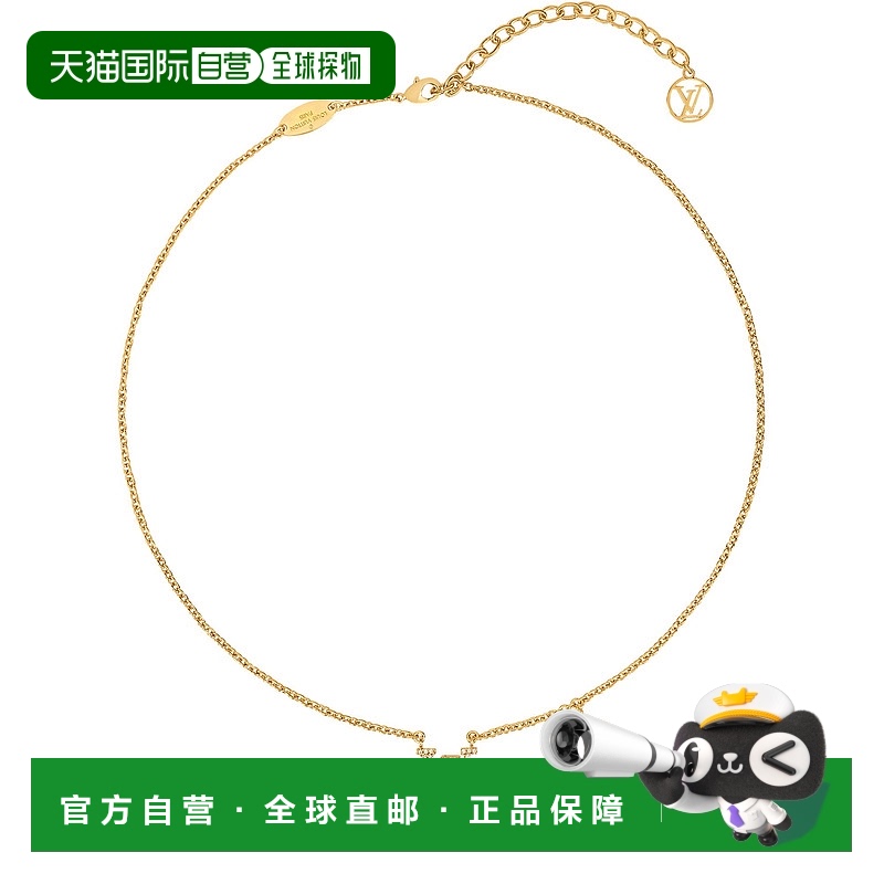 欧洲直邮LV路易威登新款ICONIC系列金色金属镶嵌水晶项链吊坠