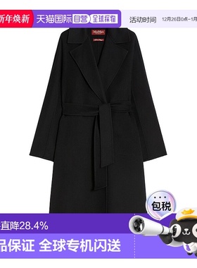 【自营】MAX MARA Studio女士羊毛混纺拆卸腰带翻领大衣
