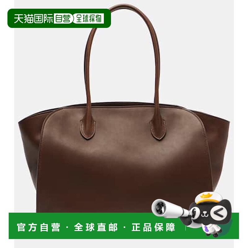 1h可退 香港直邮The Row 女士 Marlo 14 皮革手提包 brown棕色 舒