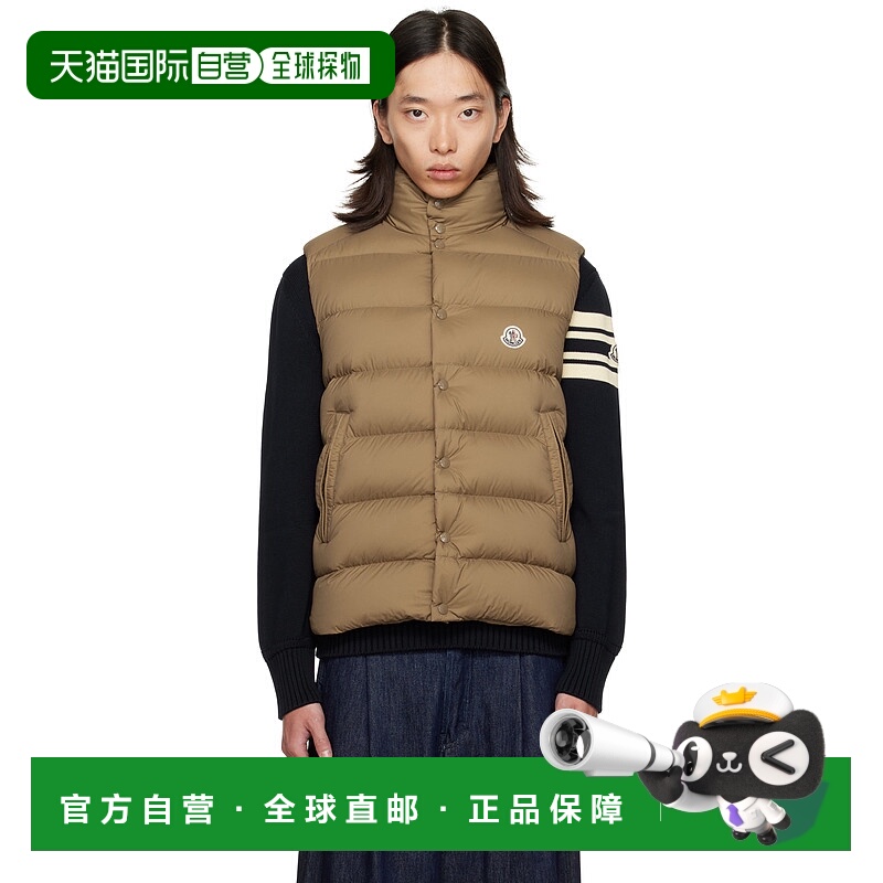 1h可退 香港直邮Moncler 盟可睐 男士 驼色 Tibb 羽绒马甲