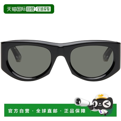 1h可退 香港直邮Gucci 古驰 女士 黑色 Rectangular-Frame 太阳镜