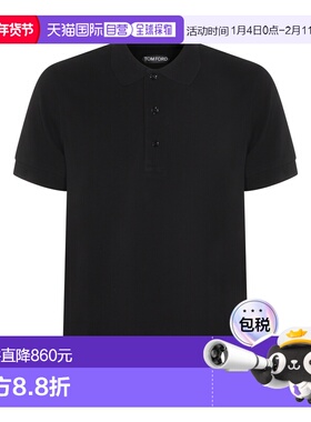 香港直邮Tom Ford 汤姆 福特 男士 黑色棉质Polo衫 JPS011JMT013N