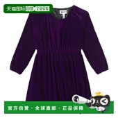 香港直邮Molo 女童 Cali 1h可退 褶皱天鹅绒连衣裙童装 purple紫