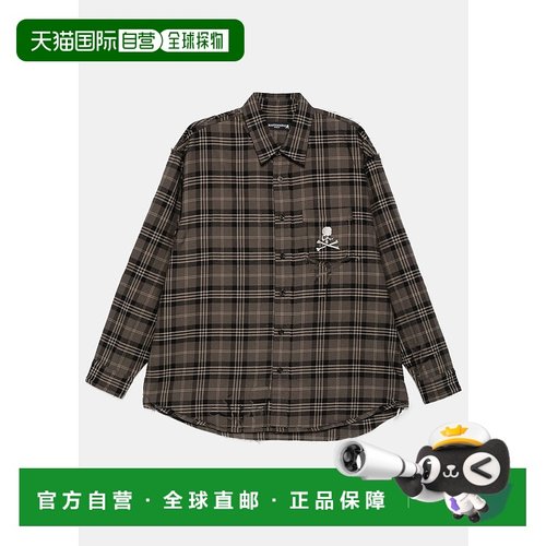 Grey Plaid Reversible Raw Edge Shirt