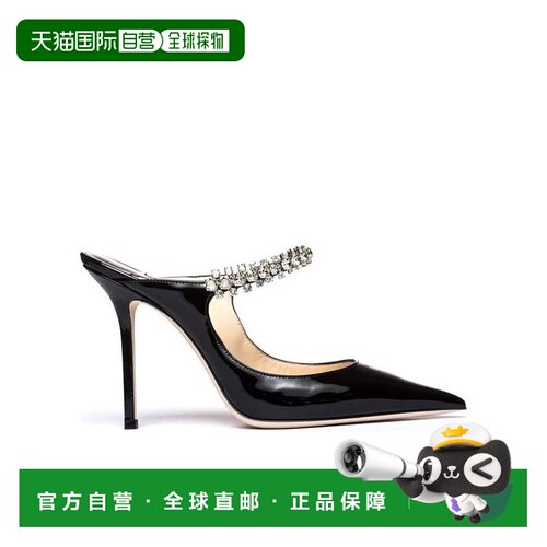 香港直邮Jimmy Choo女士高跟鞋黑色尖头露跟水晶【付后1h可退】