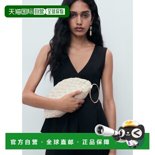 自营欧洲直邮Mango芒果 女士黑色莱赛尔纤维褶边上衣