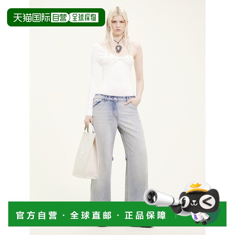 香港直邮Courreges 绉纱平纹针织长袖针织衫上衣 124JTO258JS0115