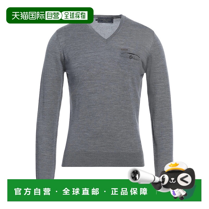 1h可退 香港直邮Dsquared2 二次方 男士 毛衣 grey灰色 舒适时尚