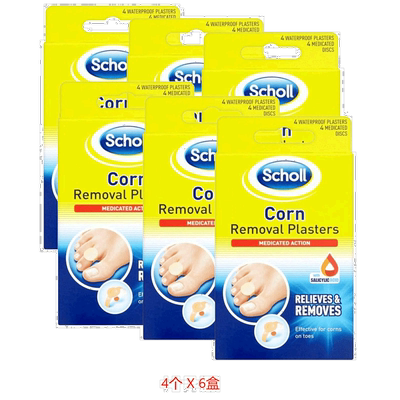 欧洲直邮英国药房Scholl爽健鸡眼创可贴6*4个滋润减少摩擦疼痛