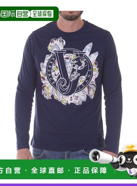 香港直邮Versace Jeans 徽标T恤 B3GPA768BLU长袖