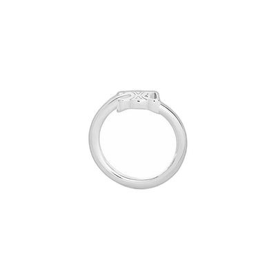 欧洲直邮CELINE/赛琳 23新款 ASYMMETRIC女士银色饰面黄铜戒指