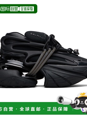 香港直邮Balmain 巴尔曼 男士 黑色 Leather Unicorn 运动鞋 BM1V