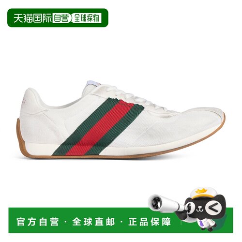 自营欧洲直邮GUCCI古驰 Tempo男士白色网布绒面革运动鞋