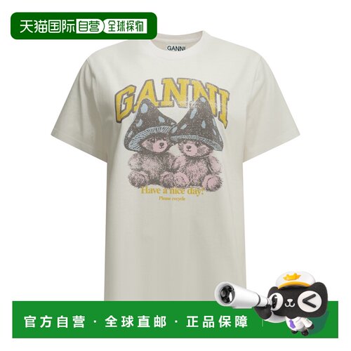 香港直邮GANNI 女士T恤 A1050311151WHITE AW2026【付后1h可退】