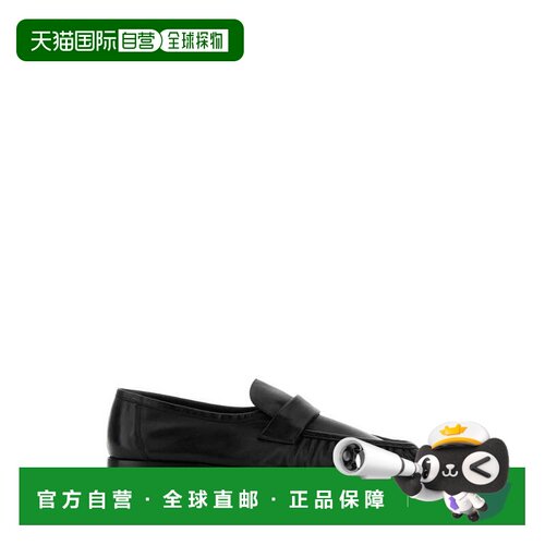 香港直邮THE ROW 男士商务休闲鞋 F2018SN60BLK CO 黑色 圆头褶皱