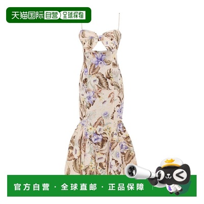 香港直邮Zimmermann 前系带中长连衣裙 3484DSS254