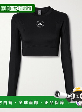 香港直邮adidas 阿迪达斯 女士 TrueStrength 剪口短款印花上衣 I