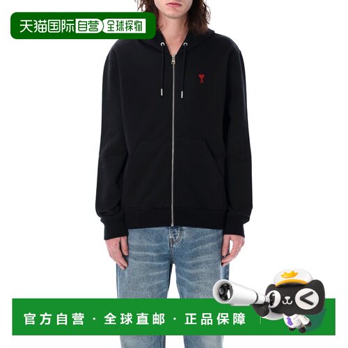 香港直邮Ami Paris 男士 Ami Ami de Coeur 巴黎拉链连帽衫 BFUSW