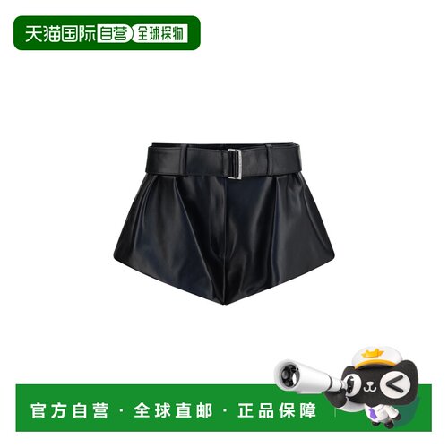 香港直邮magda butrym 女士 喇叭皮革短裤 128426BLACK休闲裤