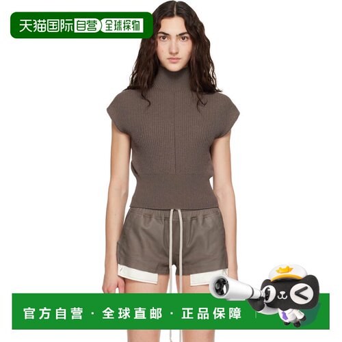 1h可退 香港直邮rick owens 瑞克 欧文斯 女士 棕色 Tower SL 高