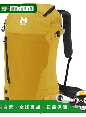 自营欧洲直邮Millet24新款 黄色聚酯纤维可调节胸带拉链闭合双肩