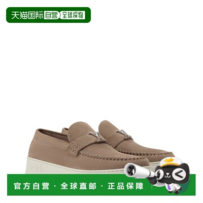 自营欧洲直邮LV路易威登 Resort男士米色皮革logo标识乐福鞋
