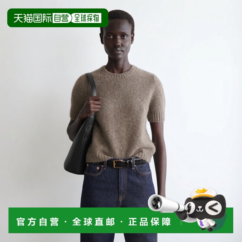 自营欧洲直邮COS 女士灰褐色混纺羊毛针织开衫女装上衣短袖T恤图片