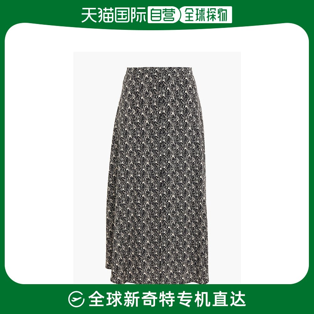 香港直邮Vanessa Bruno 女士Noela 印花绉纱中长半身裙
