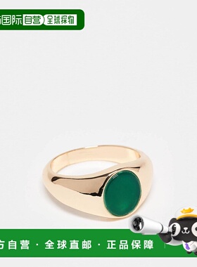 1h可退 香港直邮ASOS 男士 signet 设计半珍贵翠绿色晶石镶嵌色调