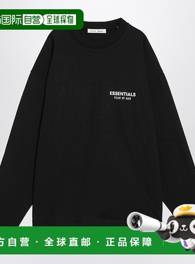 1h可退 香港直邮Essentials 男士 黑色棉质带Logo毛衣 125AS25420