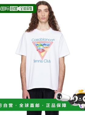 香港直邮Casablanca 男士 白色 Tennis Club Icon T 恤 MPF25JTS0