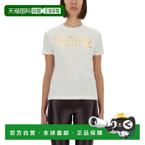 1h可退 香港直邮VERSACE JEANS 女士T恤 78HAHT01CJ00TG03 SS2025