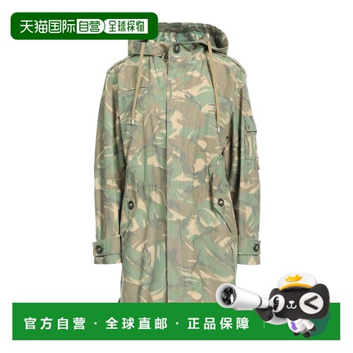1h可退 香港直邮Saint Laurent 圣罗兰 女士 长款夹克 green绿色