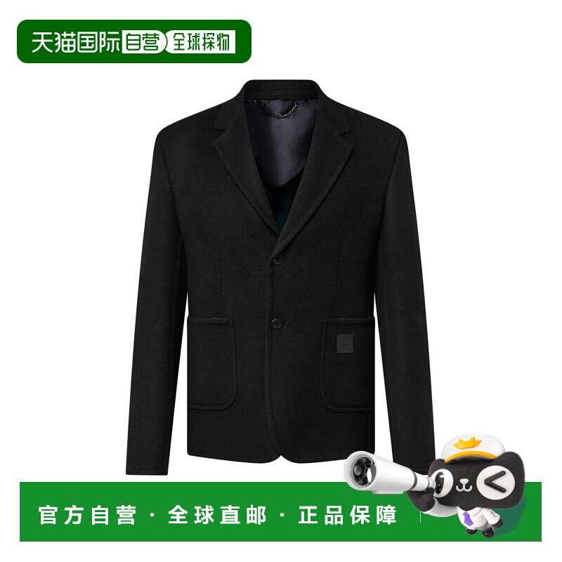 自营1h可退 欧洲直邮LV路易威登 男士海军蓝羊毛翻领西装外套