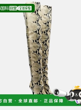 1h可退 香港直邮KHAITE 女士 Colt 100 皮质过膝靴子 white白色