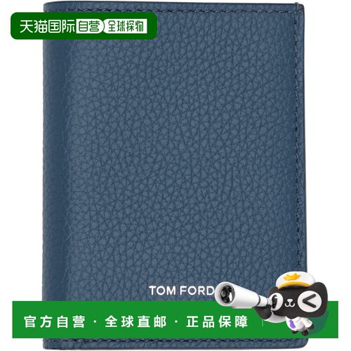 香港直邮Tom Ford 汤姆 福特 男士 蓝色 Grain Leather Folding